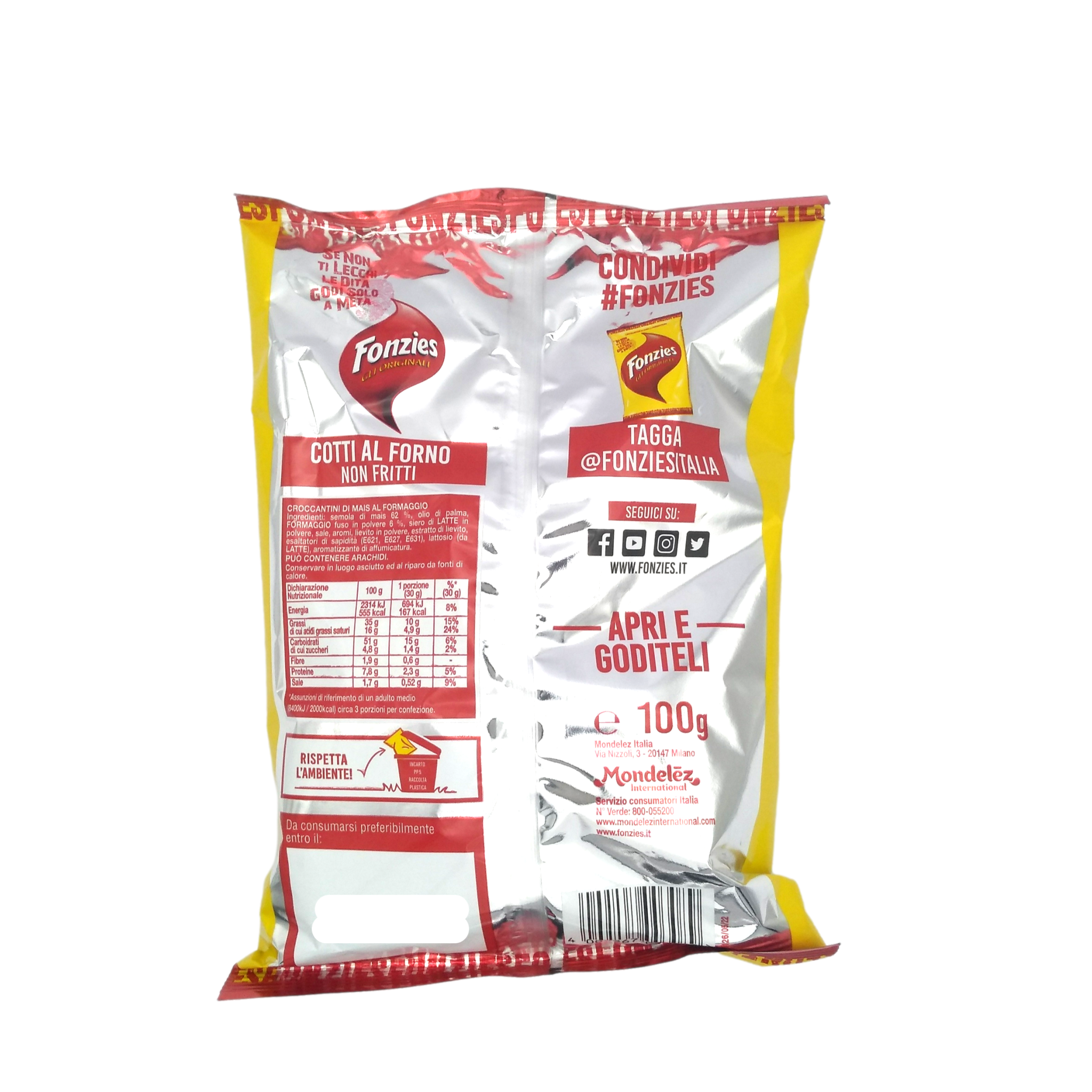 FONZIES CORN CRISPS GR 100 BAG myDelibox